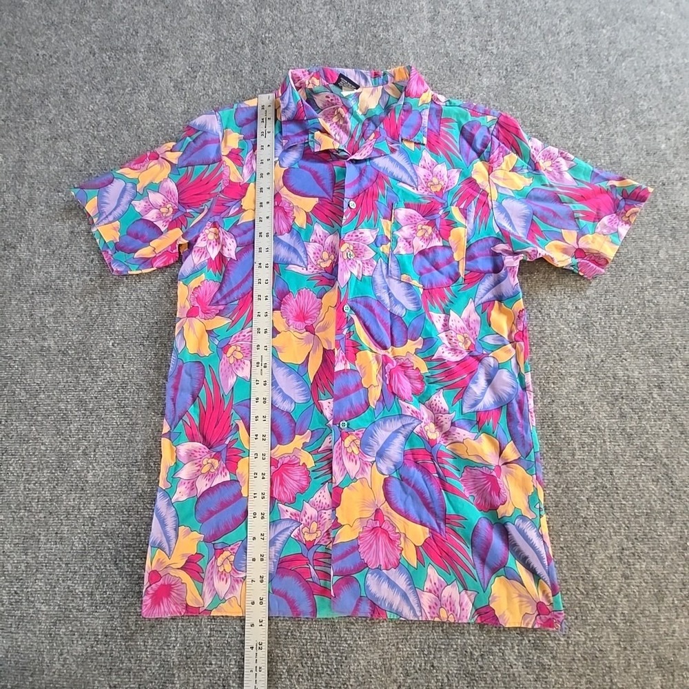 Vintage Wrangler Shirt Mens Large Multi Color Floral All Over Print USA Made - Picture 2 of 9